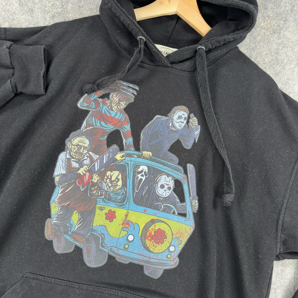 Jon Lauren Hoodie Mens XL Black Horror Slasher Van Graphic Halloween Pullover
